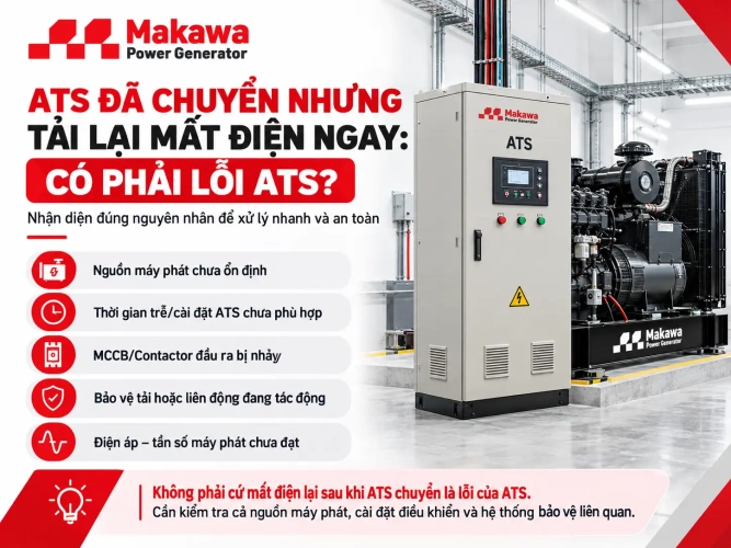ATS đã chuyển nhưng tải lại mất điện ngay: có phải lỗi ATS?
