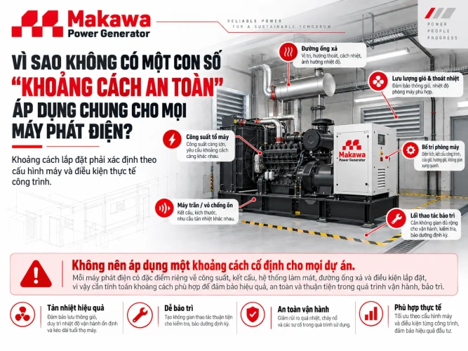 Vì sao không có một con số "khoảng cách an toàn" áp dụng chung cho mọi máy phát điện? Vì sao không có một con số "khoảng cách an toàn" áp dụng chung cho mọi máy phát điện?