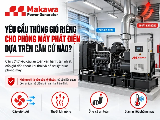 Yêu cầu thông gió riêng cho phòng máy phát điện dựa trên căn cứ nào? Yêu cầu thông gió riêng cho phòng máy phát điện dựa trên căn cứ nào?