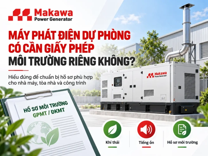 Máy phát điện dự phòng có cần giấy phép môi trường riêng không?