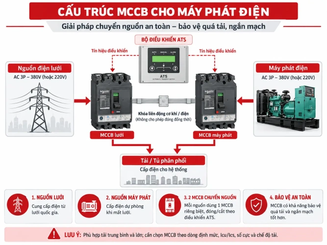 Cấu trúc MCCB cho máy phát điện