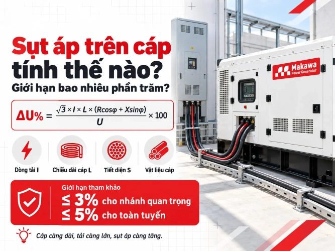 Sụt áp trên cáp tính thế nào và giới hạn bao nhiêu phần trăm? Sụt áp trên cáp tính thế nào và giới hạn bao nhiêu phần trăm?