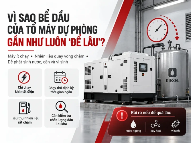 Vì sao bể dầu của tổ máy dự phòng gần như luôn "để lâu"?