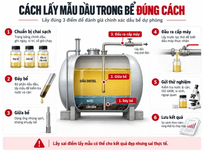 Cách lấy mẫu dầu trong bể đúng cách