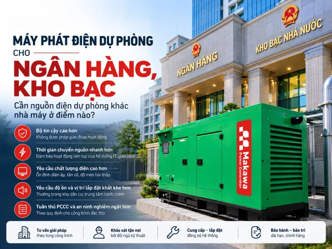 Máy phát điện cho ngân hàng, kho bạc cần nguồn điện dự phòng khác nhà máy ở điểm nào? Máy phát điện cho ngân hàng, kho bạc cần nguồn điện dự phòng khác nhà máy ở điểm nào?