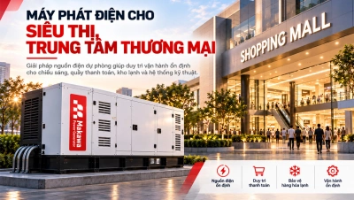 Máy Phát Điện Cho Siêu Thị, Trung Tâm Thương Mại: Chọn Công Suất, ATS Và Phạm Vi Dự Phòng