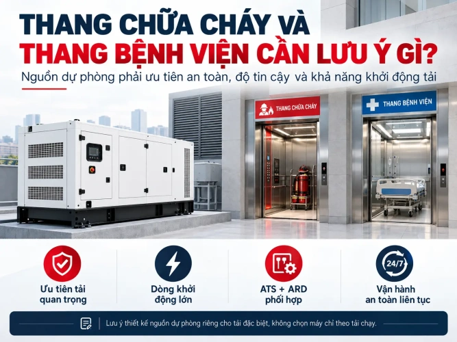 Thang chữa cháy và thang bệnh viện cần lưu ý gì?
