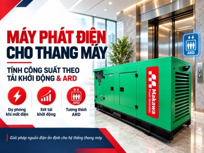 Máy phát điện cho thang máy: cách tính công suất theo tải khởi động và ARD