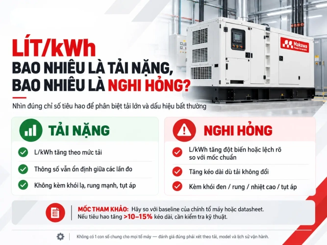 Lít/kWh bao nhiêu là tải nặng, bao nhiêu là nghi hỏng?