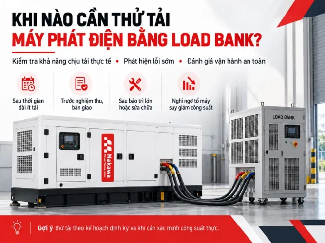 Khi nào cần thử tải máy phát điện bằng load bank?