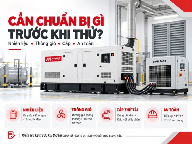 Cần chuẩn bị gì trước khi thử: nhiên liệu, thông gió, cáp và an toàn?