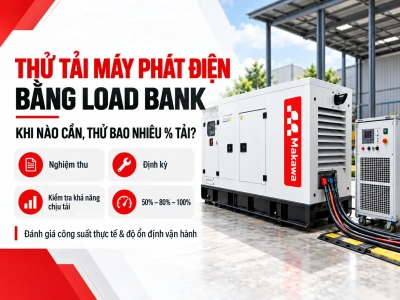 Thử tải máy phát điện bằng load bank: khi nào cần, thử ba o nhiêu % tải?